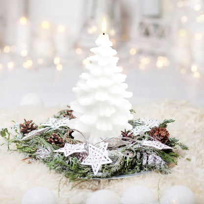 Uyuni Real Wax Flameless Christmas Tree Candle - Nordic White