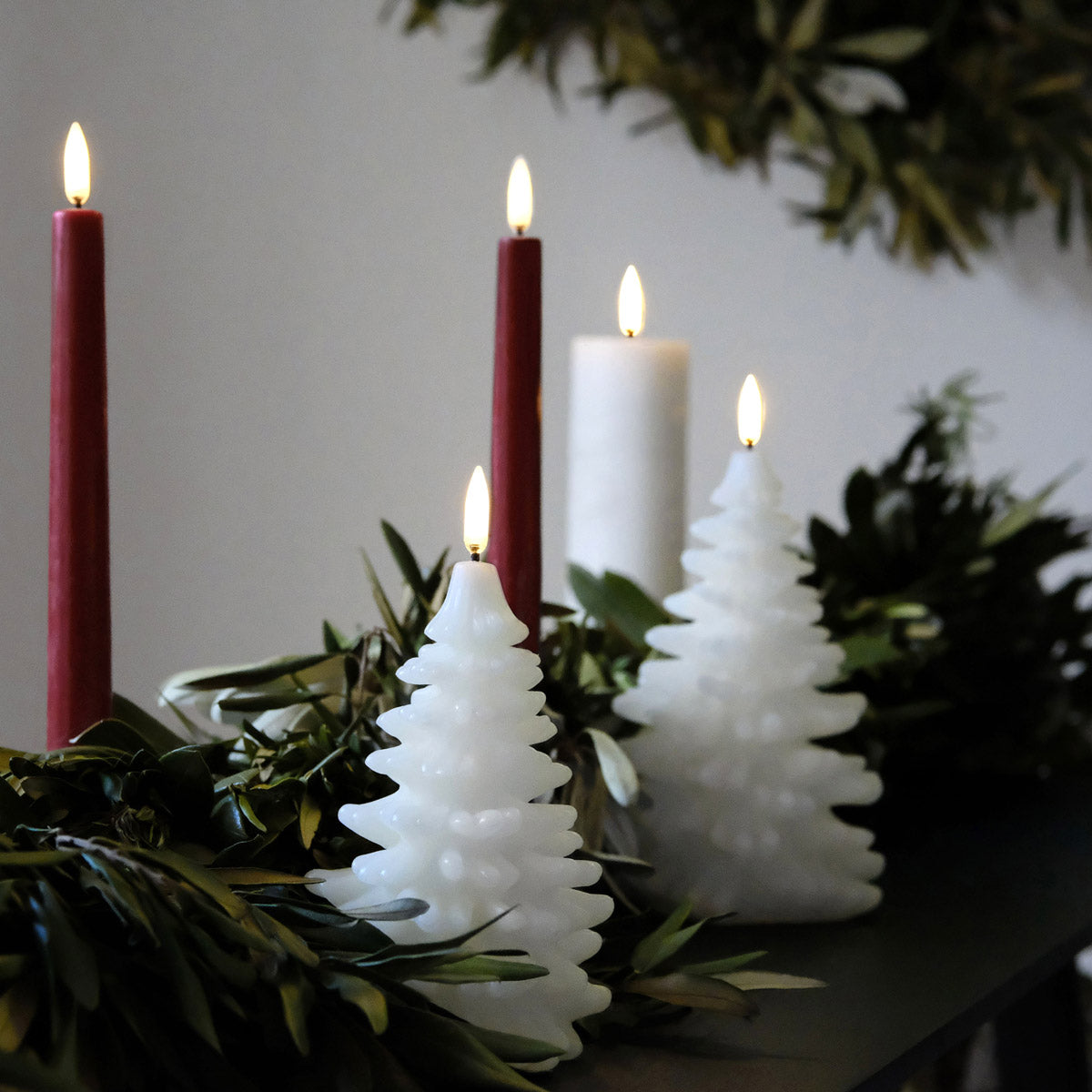 Uyuni Real Wax Flameless Christmas Tree Candle - Nordic White