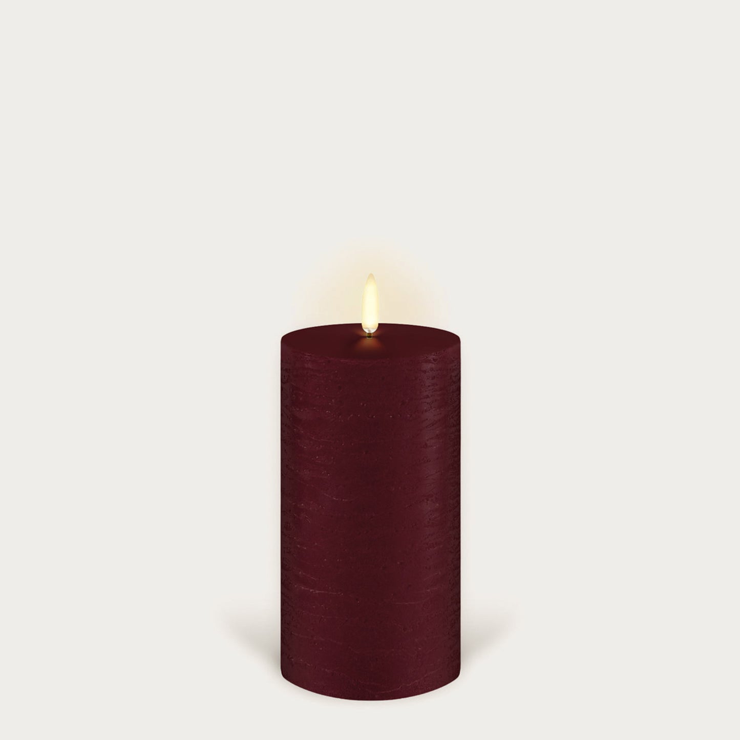 Uyuni Real Wax Flameless Pillar Candle - Carmine Red