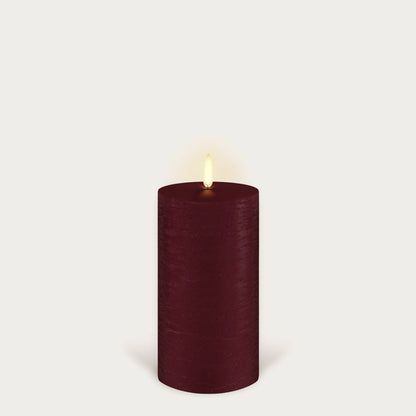 Uyuni Real Wax Flameless Pillar Candle - Carmine Red