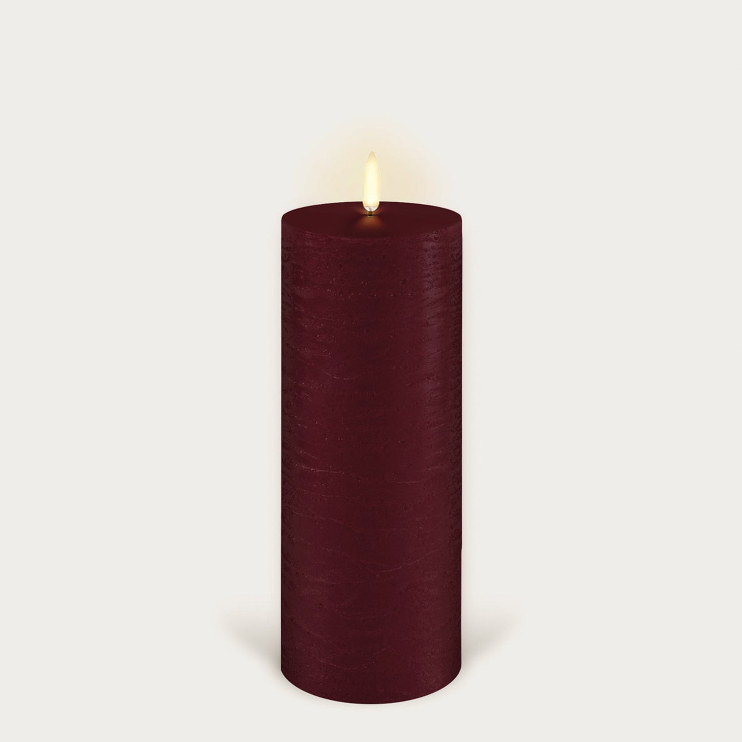 Uyuni Real Wax Flameless Pillar Candle - Carmine Red