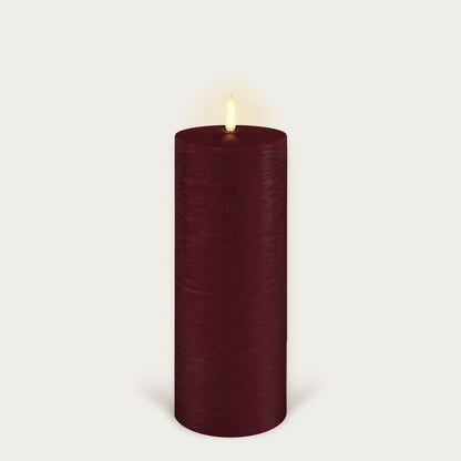 Uyuni Real Wax Flameless Pillar Candle - Carmine Red