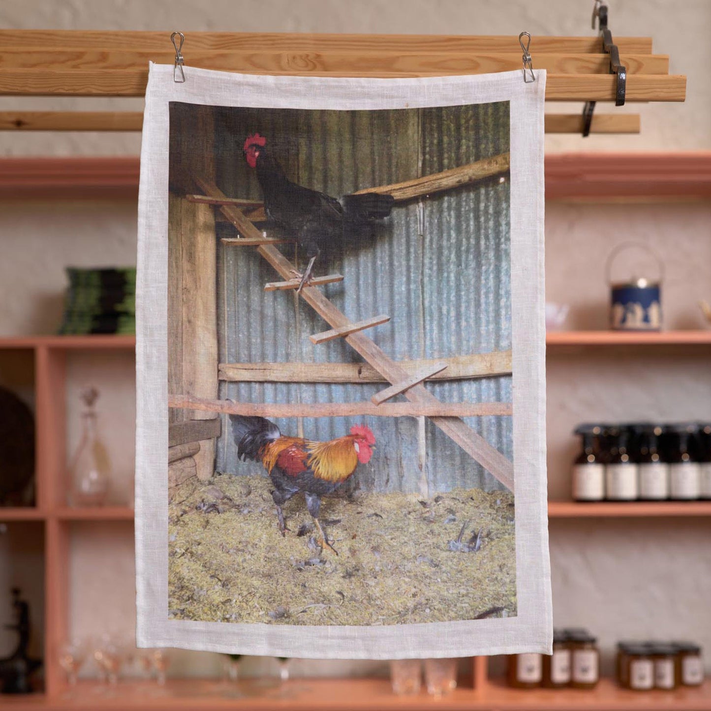 Holmbrae Printed 100% Linen Tea Towel