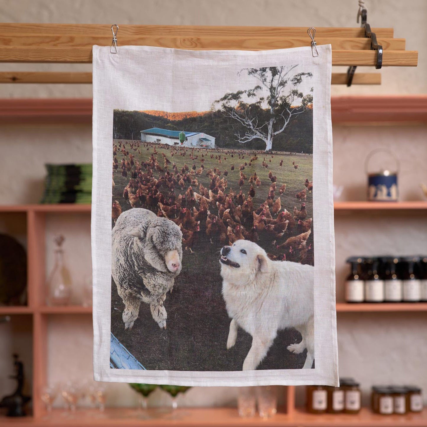 Holmbrae Printed 100% Linen Tea Towel