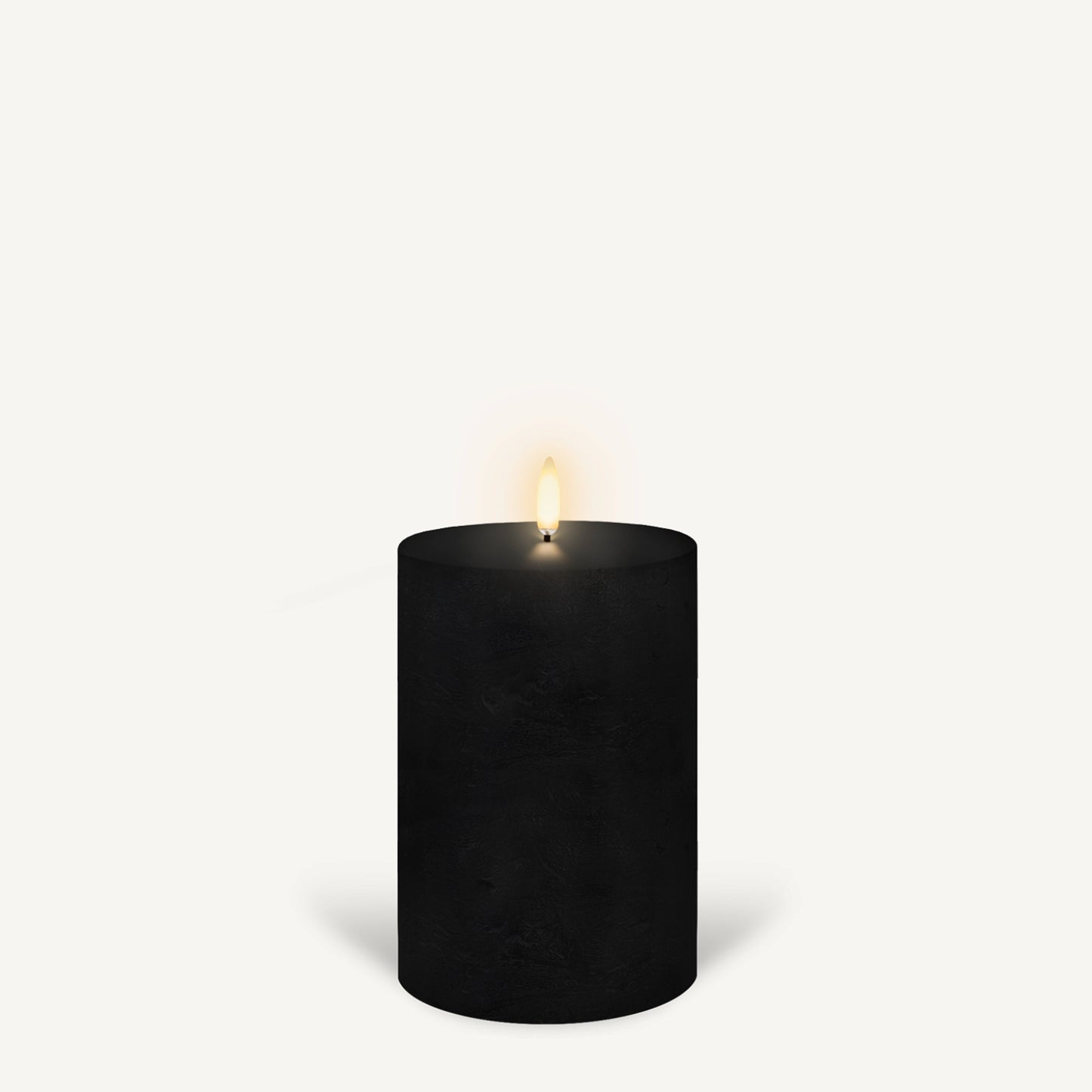 Uyuni Real Wax Flameless Pillar Candle - Matte Black