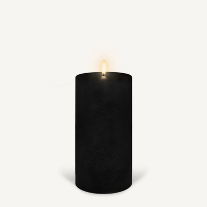 Uyuni Real Wax Flameless Pillar Candle - Matte Black