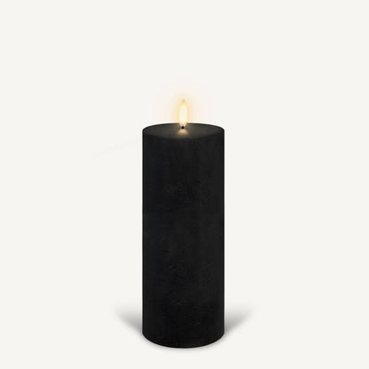 Uyuni Real Wax Flameless Pillar Candle - Matte Black