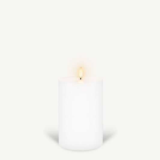 Uyuni Real Wax Flameless Pillar Candle - Nordic White