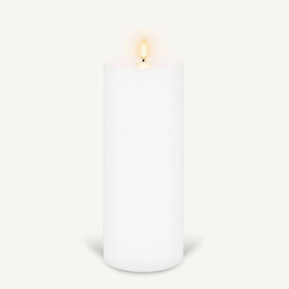 Uyuni Real Wax Flameless Pillar Candle - Nordic White