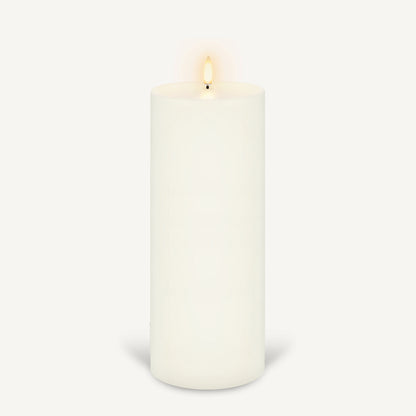 Uyuni Real Wax Flameless Pillar Candle - Ivory