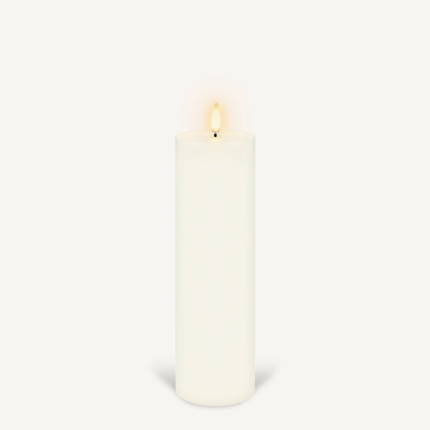 Uyuni Real Wax Flameless Pillar Candle - Ivory