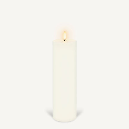 Uyuni Real Wax Flameless Pillar Candle - Ivory