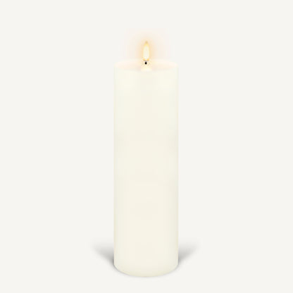 Uyuni Real Wax Flameless Pillar Candle - Ivory